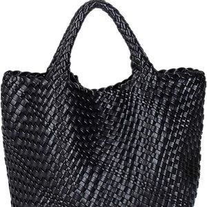 Black Woven Handbag